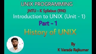 UNIX Programming (Part - 1) Introduction to UNIX ( History of UNIX )