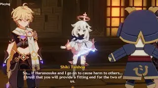 Shiki Taishou asks Aether to end him - Genshin Impact