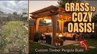 Complete Timber Pergola Build with Warm Lighting | Backyard Transformation