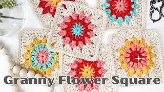 How to Crochet a Beautiful Granny Flower Square | Quick & Easy