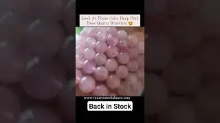 look at these juicy deep rose quartz bracelets. Back in Stock.