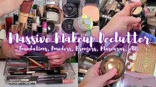 Massive Makeup Declutter | Mascara, Foundation, Bronzer, Face Palettes, and More!