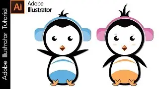 Little Penguin Flat Design in Illustrator [ TUTORIAL ]