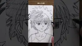 [ASMR] Drawing Killua 😕 - Hunter x Hunter #satisfying #shorts #asmr
