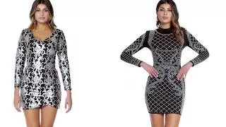 Tight dresses with shiny accents