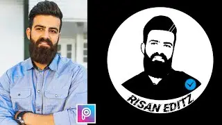How To Make Face Logo In PicsArt | Vector Art Tutorial In PicsArt | Black And White Vector Logo