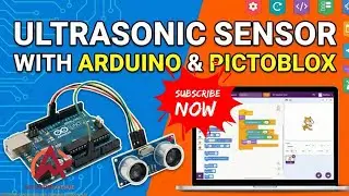 Measure Distance with Ultrasonic Sensor using Arduino Uno perfect for school | PictoBlox Tutorial
