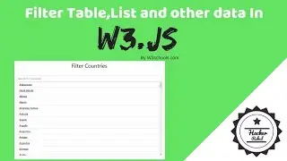 Filter Table, Lists using W3.js in one line of code | HackerRahul.com