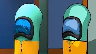 2D VS 3D animation in AMONG US - (circle)
