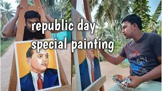 ಡಾ||ಬಿ ಆರ್ ಅಂಬೇಡ್ಕರ್ painting 🎨🖌️ | republic day special art || Dr.BR AMBEDKAR painting