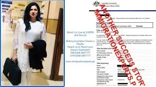 Another Success story of Australian Immigration @ 17:00 PM PST 12:00 PM GMT