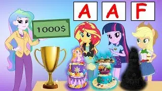 Equestria Girls The Funny Story Of Learn Make Cake Disney Princess Mermaid Ariel Rapuzel
