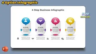 93.MS PowerPoint Tutorial - 4 Step Business Infographic | Free download