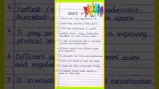10 lines essay on sports in english l Sports essay writing in english l Essay On sports in english