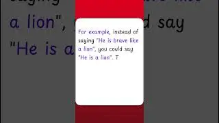 "What is a Metaphor? Explained in 30 Seconds #english #languagelearning