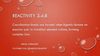 IB Chemistry HL Only - Reactivity 3.4.8 - Complex Ions and Coordinate Bonds