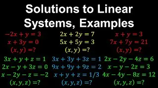 Solving Linear Systems, Examples - Linear Algebra