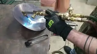 58 gallon still build part 11 the thumper Copper cone being superheated to shape a cap e