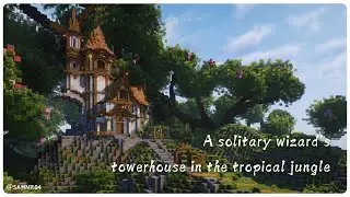 A solitary wizard's tower house in the tropical jungle