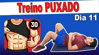 dia 11:  Hoje os exercícios ficaram mais pesados. Desafio barriga tanquinho em 90 dias