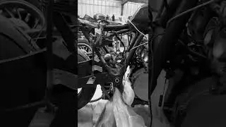 One crazy machine being built in-house. #caferacer #design #designer #future #honda #motorcycle