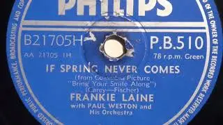 Frankie Laine - If Spring Never Comes (78 rpm record) 1955