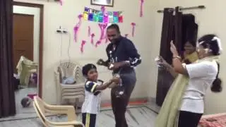 Aryan is having fun with his Maama and Atta!
