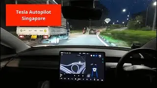 Tesla Autopilot Night Drive in Singapore