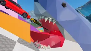 Small to Giant Cars vs Angry SHARK!!! | BeamNG Drive