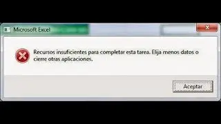 [REPARAR] Recursos insuficientes en el sistema para completar el servicio solicitado