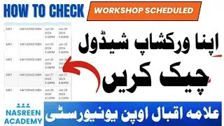 Aiou workshop date spring 2024 | Bs workshop date spring 2024 | Bed workshop date spring 2024 | Aiou