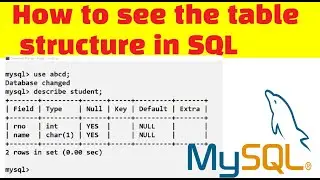 How to see the table structure in SQL | DESCRIBE command in SQL | Learn To Code