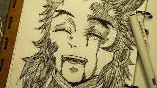 Drawing Kyojuro Rengoku 💁🏼😶‍🌫️.[Kimetsu no Yaiba]