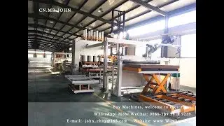 short cycle hot press, automatic fast melamine lamination short cycle hot press line