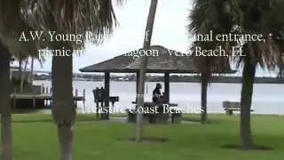A W  Young park pan of north canal entrance, picnic area, and lagoon