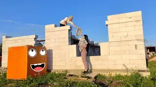 30. Продолжаю кладку. ВКСМ блок. I build myself