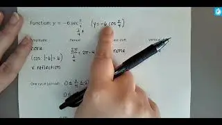 Graphing a Cosecant or Secant Function in ALEKS