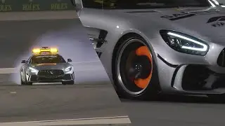 Drifting F1 Safety Car and glowing brake discs - Bernd Mayländer AMG GTR on the limit Bahrain 2020