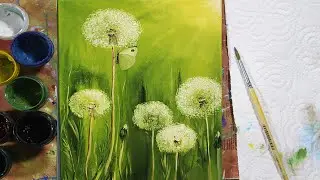 Как Нарисовать ОДУВАНЧИКИ и БАБОЧКУ легко