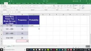Excel - Version 16 - Building a Probability Model from a Frequency Distribution