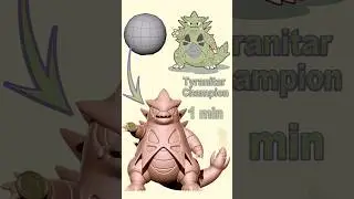 #pokemongo #tazos #tutorial #3dart #zbrush #blender #modelo3d #impresion3d #pikachu #tyranitar #1min