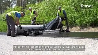 Installation and features of Tensar asphalt reinforcement product AX5-GN (VN Subtitle)