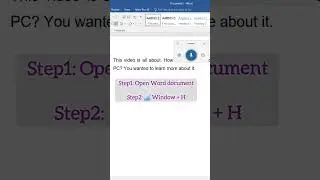 How to convert Speech to text through MS Word in just 2 Steps 