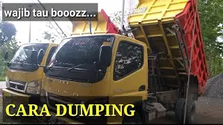 cara dumping canter,truck bak dump tutorial untuk pemula