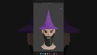 Low poly wizard head  