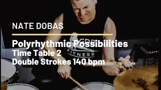 Nate Dobas Polyrhythmic Possibilities | Time Table 2 Doubles 140 BPM | DobasDrums