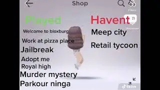 What games I have played vs not played! Roblox Tiktok