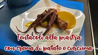 Polpo alla piastra con crema di patate e curcuma