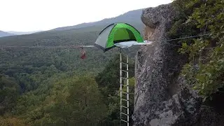 Экстремальный гамак над обрывом | Extreme hammock over a cliff