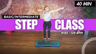 44 Min - Step aerobics 128 BPM - Basic to Intermediate - 